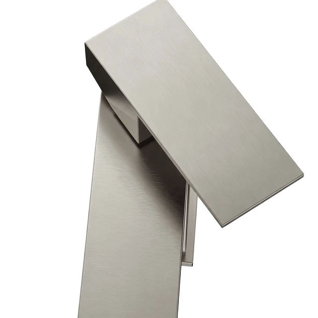 Alt view image 7 of 7 - Single Hole Faucet, Single Handle Vanity Basin Faucet, Brushed Nickel, Stainless Steel, Sink