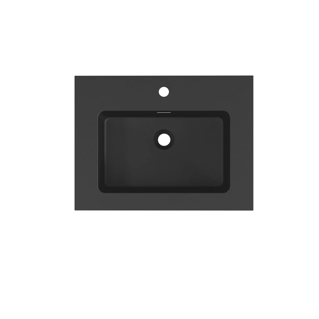 Alt view image 7 of 7 - 24, Integrated Engineered Solid Surface Basin Without Drain and Faucet Color, Matte Black, Solid Surface, Sinks