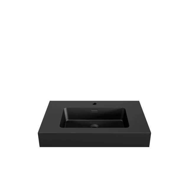 Alt view image 6 of 7 - 30, Integrated Engineered Solid Surface Basin Without Drain and Faucet Color, Matte Black, Solid Surface, Sinks