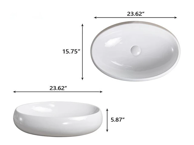 Alt view image 3 of 6 - Vessel Sink Basin in Ceramic, White, Sinks