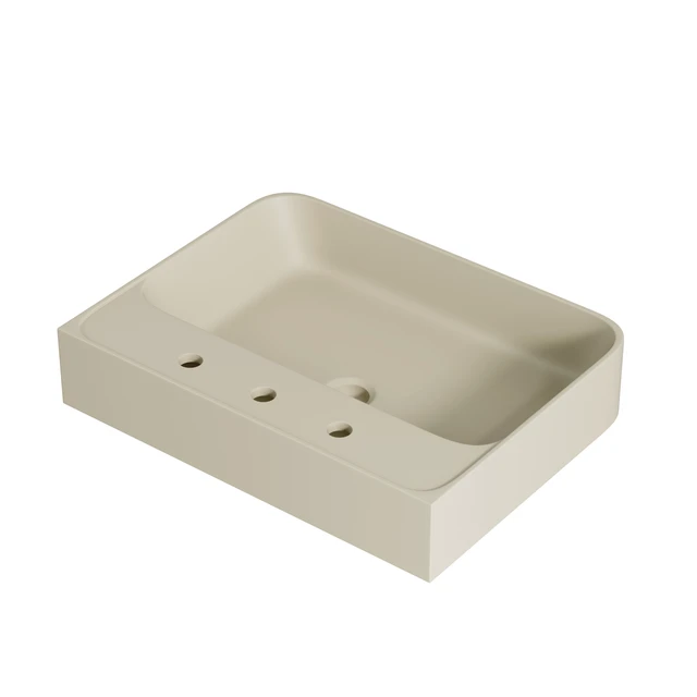 Alt view image 4 of 5 - 24 Inch Artificial Vanity Top, Solid Surface Integrated Sink with Pre Drilled Faucet Holes Faucet Cabinet and Sink