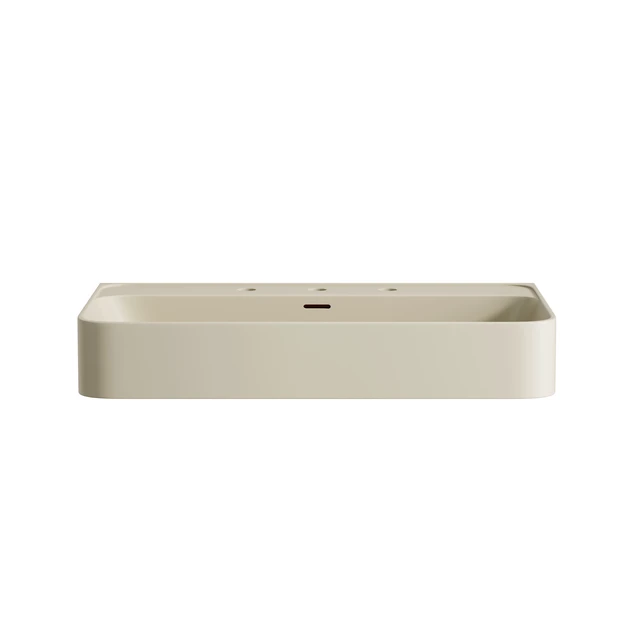 Alt view image 3 of 5 - 30 Inch Artificial Vanity Top, Solid Surface Integrated Sink with Pre Drilled Faucet Holes Faucet Cabinet and Sink