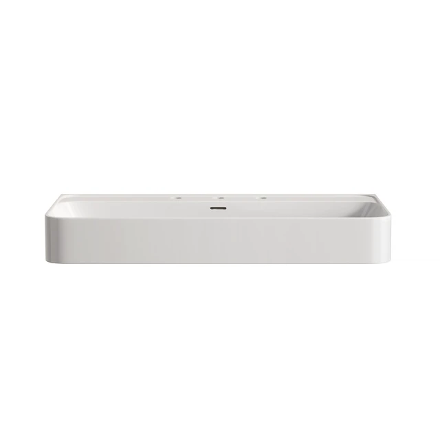 Alt view image 3 of 5 - 36 Inch Artificial Vanity Top, Solid Surface Integrated Sink with Pre Drilled Faucet Holes Cabinet Faucet and Sink