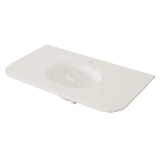 Alt view image 5 of 7 - 36 Inch Artificial Countertop with Ceramic Sink, White, Artificial Marble, Sinks