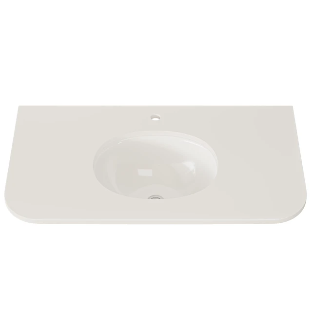 Alt view image 4 of 7 - 36 Inch Artificial Countertop with Ceramic Sink, White, Artificial Marble, Sinks