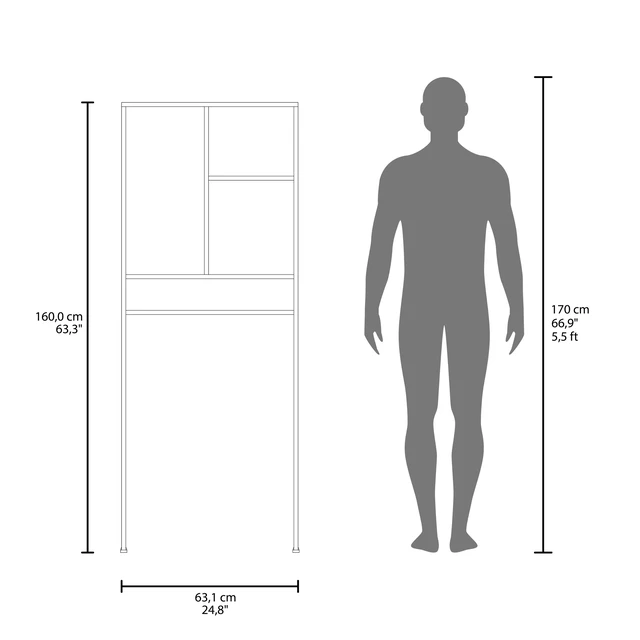 Alt view image 7 of 7 - 4 Shelf Over The-Toilet Storage Cabinet, Hazelnut, Particle Board, Storage