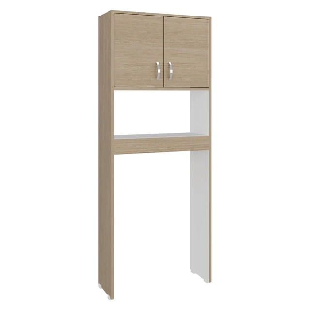Alt view image 3 of 7 - Cartagena and 2 Door Over The-Toilet Storage Cabinet, Grey, Particle Board, Storage