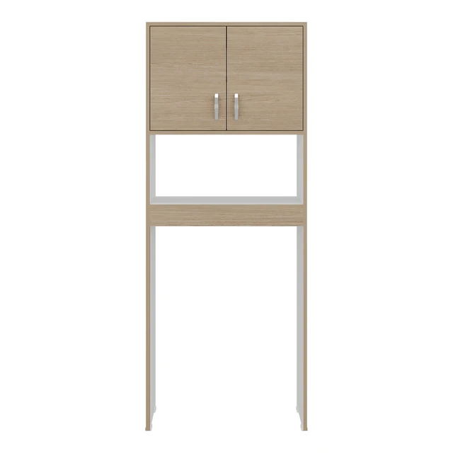 Alt view image 5 of 7 - Cartagena and 2 Door Over The-Toilet Storage Cabinet, Grey, Particle Board, Storage