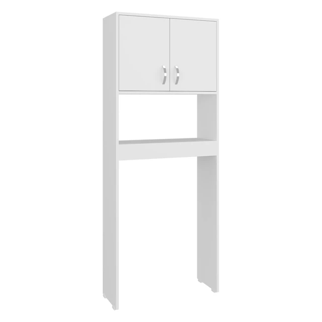 Alt view image 3 of 7 - 2 Door Over The-Toilet Storage Cabinet, White, Particle Board, Storage