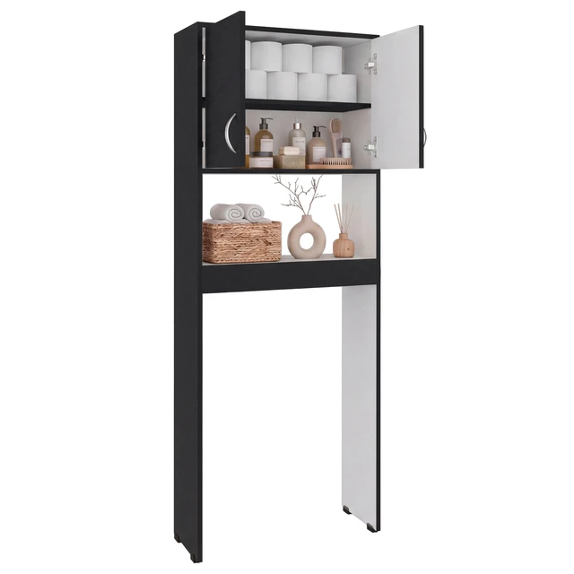 Alt view image 5 of 7 - 2 Door Over The-Toilet Storage Cabinet, Wenge, Particle Board, Storage