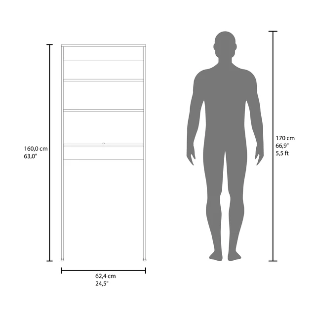 Alt view image 7 of 7 - 2 Door Over The-Toilet Storage Cabinet, White, Particle Board, Storage