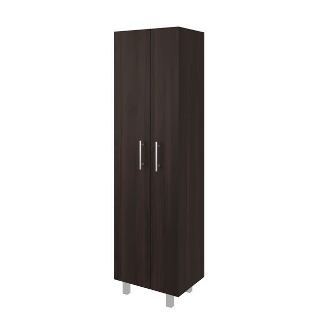 Alt view image 2 of 7 - Stained 2 Door Storage Cabinet, Walnut, Particle Board, Storage