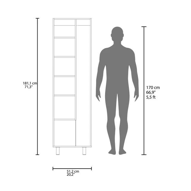 Alt view image 7 of 7 - Stained 2 Door Storage Cabinet, Walnut, Particle Board, Storage