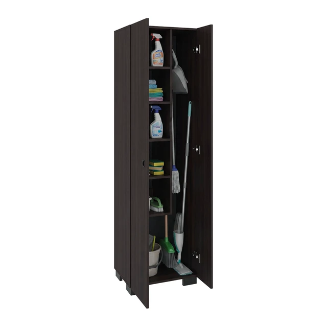 Alt view image 4 of 7 - Stained Utility Storage Cabinet, Walnut, Particle Board, Storage