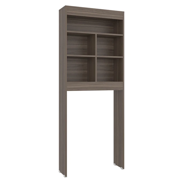 Alt view image 7 of 7 - Smitta Over The-Toilet Storage Cabinet with Open Shelves, Organizer Shelf, Hazelnut, Particle Board, Storage