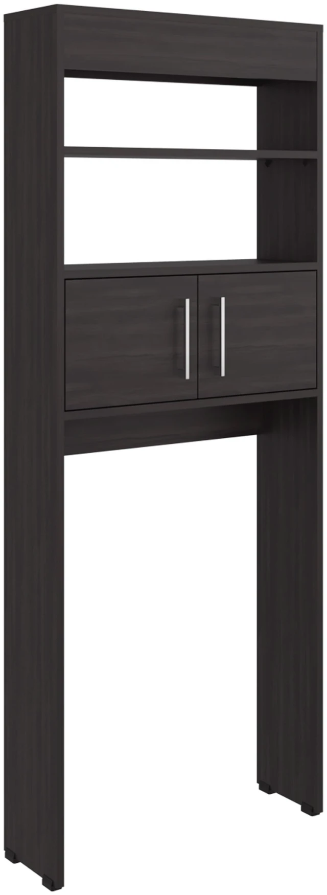 Alt view image 2 of 7 - Over the Toilet Cabinet with Shelves and Double Door Storage, Walnut, Particle Board, Storage