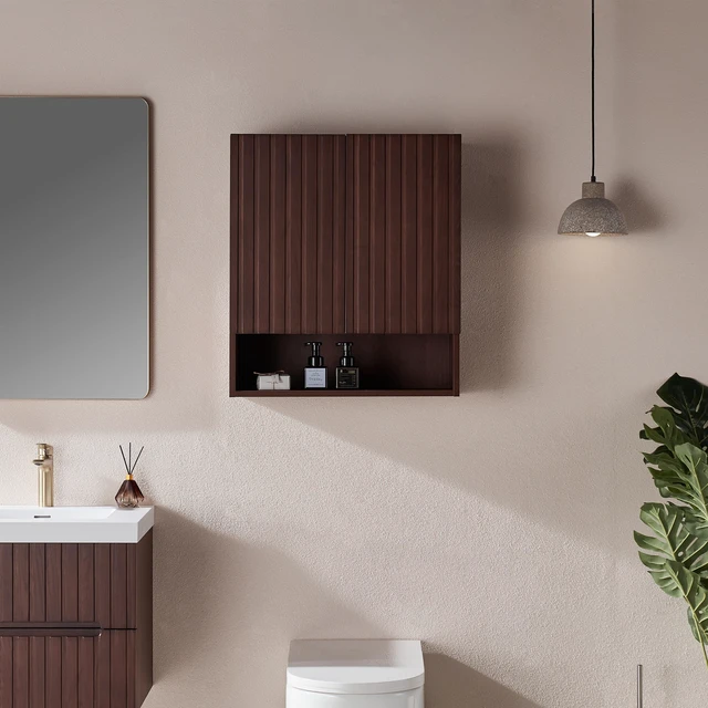 Main image of 26 Inch Storage Wall Cabinet, Over the Toilet Storage Cabinet Above Toilet Medicine with Wood Shelf and Doors for