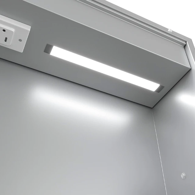 Alt view image 7 of 7 - LED Lighted Medicine Cabinet with Mirror, 26inches Mirror Cabinet with Lights Recessed Wall Mounted Color Temperatures