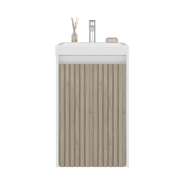 Alt view image 7 of 7 - Avery Vanity Cabinet, Freestanding Sink Base with Open Shelf Storage Organizer, Multi, Particle Board, Vanities