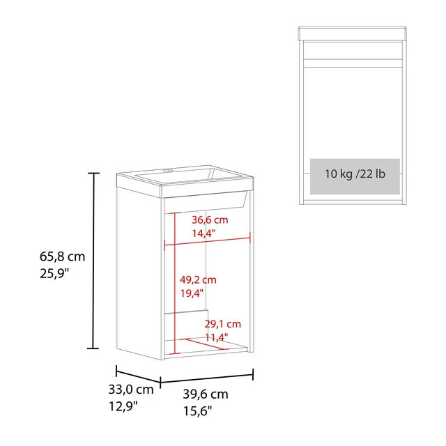 Alt view image 6 of 7 - Avery Vanity Cabinet, Freestanding Sink Base with Open Shelf Storage Organizer, Multi, Particle Board, Vanities