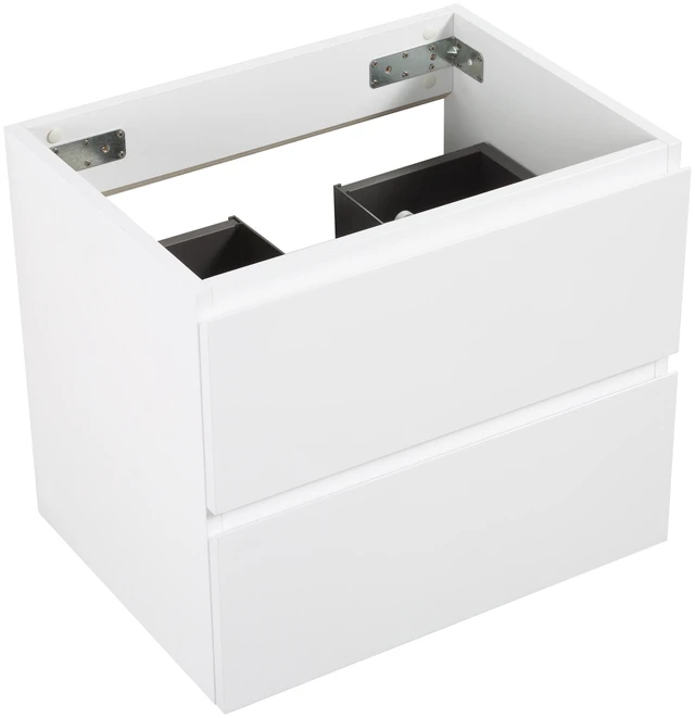 Alt view image 3 of 6 - Wall Mount Vanity Without Basin, Color with Two Drawers Pre Assembled, White, Melamine, Vanities