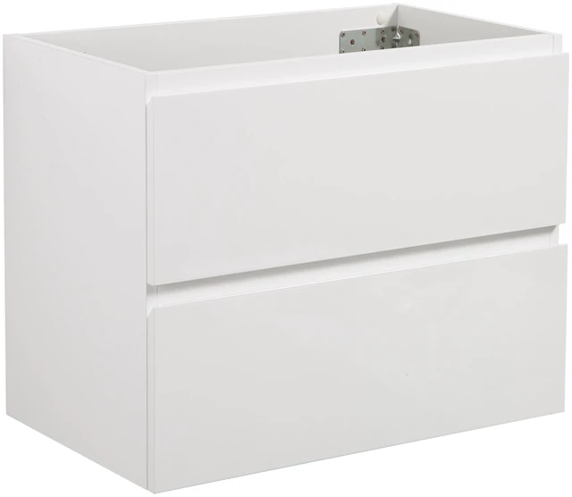 Alt view image 2 of 6 - Wall Mount Vanity Without Basin, Color with Two Drawers Pre Assembled, White, Melamine, Vanities
