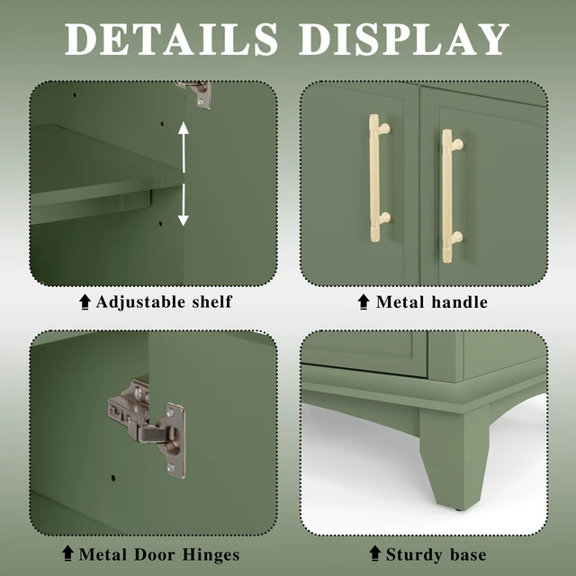 Alt view image 7 of 7 - 27.8 Inch Vanity Sink Combo with Painted Surface, Mid-Century Freestanding Vanity Sink with Storage High