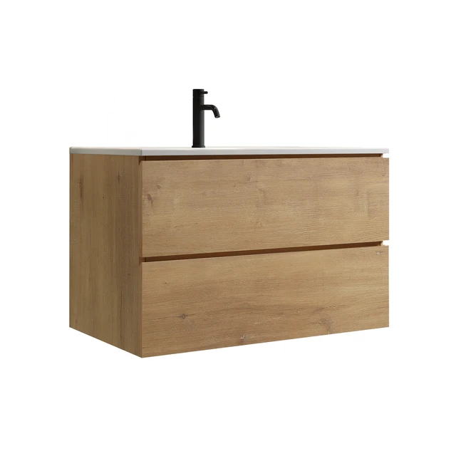 Alt view image 3 of 7 - 30 Inch Wall Mount Vanity with Sink with One Faucet Hole, Large Storage Floating Vanity for One Piece Ceramic Sink