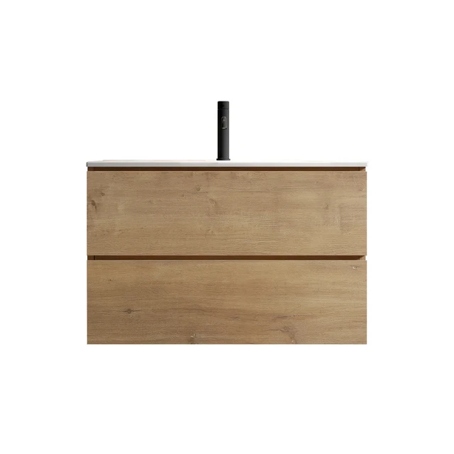 Alt view image 2 of 7 - 30 Inch Wall Mount Vanity with Sink with One Faucet Hole, Large Storage Floating Vanity for One Piece Ceramic Sink