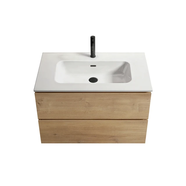 Alt view image 5 of 7 - 30 Inch Wall Mount Vanity with Sink with One Faucet Hole, Large Storage Floating Vanity for One Piece Ceramic Sink