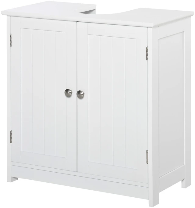 Main image of 23.5 Inch Pedestal Sink Storage Cabinet, Freestanding Under Sink Cabinet with Shape Cut Out and Adjustable Shelf