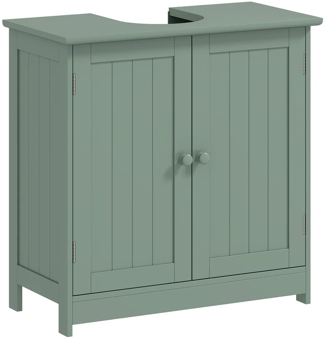 Main image of Under Sink Cabinet, Pedestal Sink Storage Cabinet with 2 Doors Shelf and Shape, Green Dark, MDF, Vanities