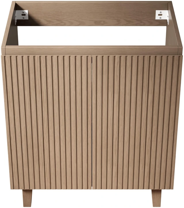 Main image of 30 Inch Freestanding Storge Cabinet with Double Striped Doors, Basin and Top Faucet Drain Set and Sink Cover Heidelberg