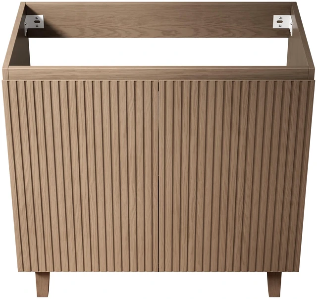 Main image of 36 Inch Freestanding Storge Cabinet with Double Striped Doors, Basin and Top Faucet Drain Set and Sink Cover Heidelberg