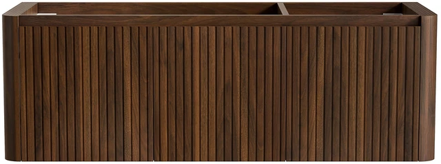 Main image of 48 Inch Wall Mounted Plywood Storage Cabinet, Countertop Basin Faucet, Walnut, Vanities