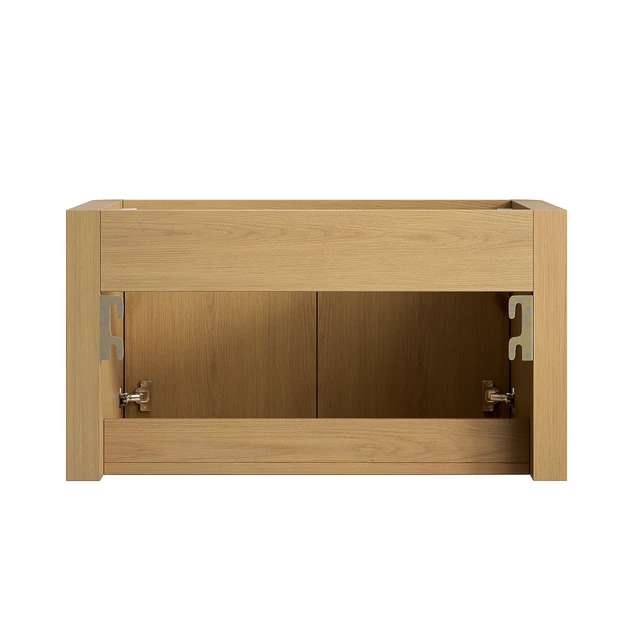Alt view image 3 of 5 - 30 Inch Vanity and Sink, Floating Storage Cabinet Solid Surface Integrated Basin with Pre Drilled Faucet Holes