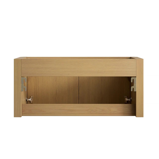 Alt view image 3 of 5 - 36 Inch Vanity and Sink, Floating Storage Cabinet Solid Surface Integrated Basin with Pre Drilled Faucet Holes
