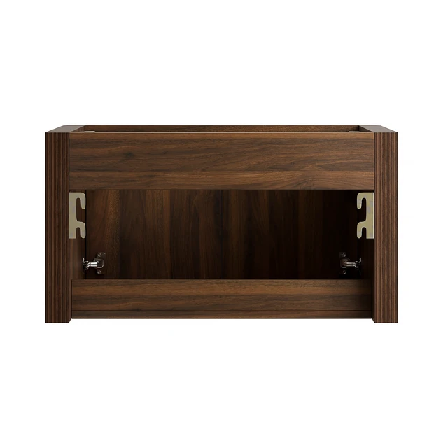 Alt view image 4 of 6 - 30 Inch Vanity and Sink, Floating Storage Cabinet Solid Surface Integrated Basin with Pre Drilled Faucet Holes