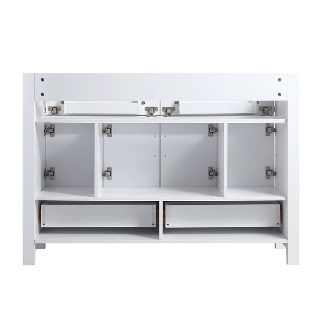 Alt view image 2 of 7 - 48 Inch Vanity, Abundant Storage Cabinet Soft Close Doors and 4 Drawers Excluding the Ceramic Basin, White, MDF