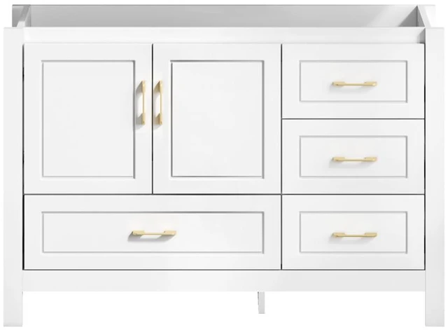 Main image of Inchwhite Vanity Abundant Storage Cabinet Soft Close Doors and 4 Drawers Excluding the Ceramic Basin, White, MDF