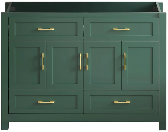 Main image of 48 Inch Vanity, Abundant Storage Cabinet Soft Close Doors and 4 Drawers Excluding the Ceramic Basin, Green, MDF