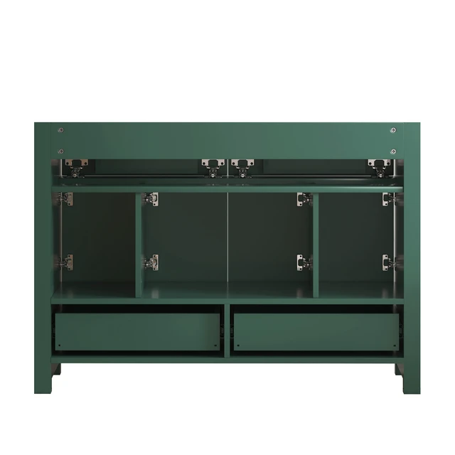 Alt view image 2 of 7 - 48 Inch Vanity, Abundant Storage Cabinet Soft Close Doors and 4 Drawers Excluding the Ceramic Basin, Green, MDF