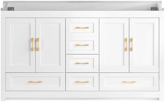 Main image of Inchwhite Vanity Abundant Storage Cabinet Soft Close Doors and 10 Drawers Excluding the Ceramic Basin, White, MDF