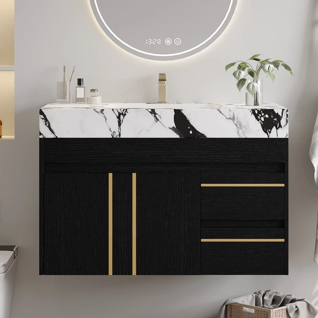Alt view image 5 of 7 - Yb, Black White, Sintered Stone, Vanities