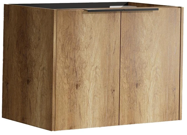 Main image of 30 Inch Vanity Cabinet Without Sink Oak Wall Mounted Floating Vanity with Doors, Golden Oak, MDF, Vanities