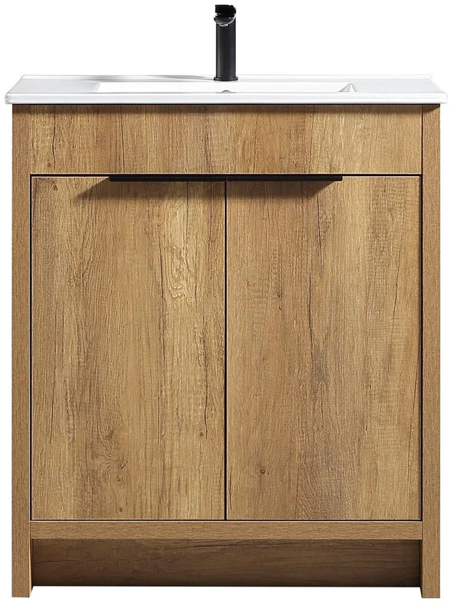 Main image of 30 Inch Vanity Cabinet Without Sink Freestanding Vanity with Doors, Golden Oak, MDF, Vanities