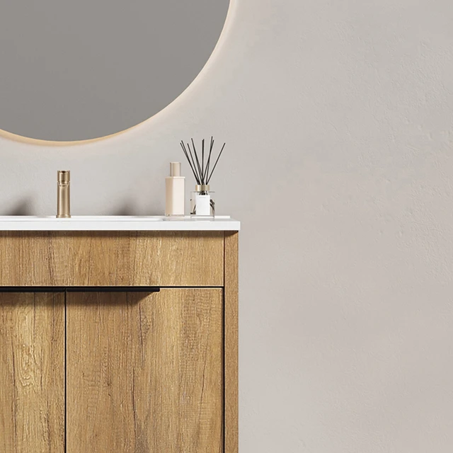 Alt view image 4 of 7 - 30 Inch Vanity Cabinet with Engineered Stone Sink Freestanding Vanity with Doors, Drain Faucet, Golden Oak, MDF