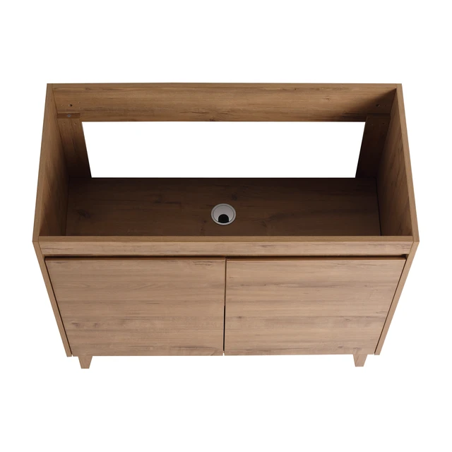 Alt view image 2 of 7 - 36 Inch Freestanding Vanity Only the Vanity, Imitative Oak, MDF, Vanities