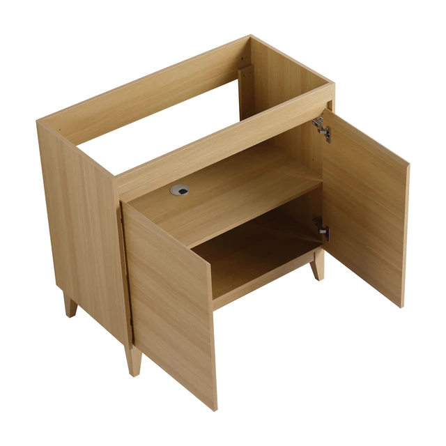 Alt view image 6 of 7 - 36 Inch Freestanding Vanity Only the Vanity, Oak, MDF, Vanities