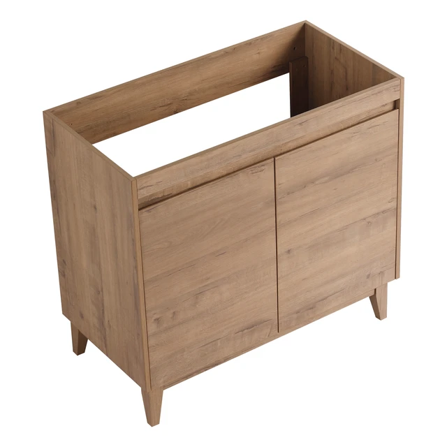 Alt view image 6 of 7 - 36 Inch Freestanding Vanity Only the Vanity, Imitative Oak, MDF, Vanities